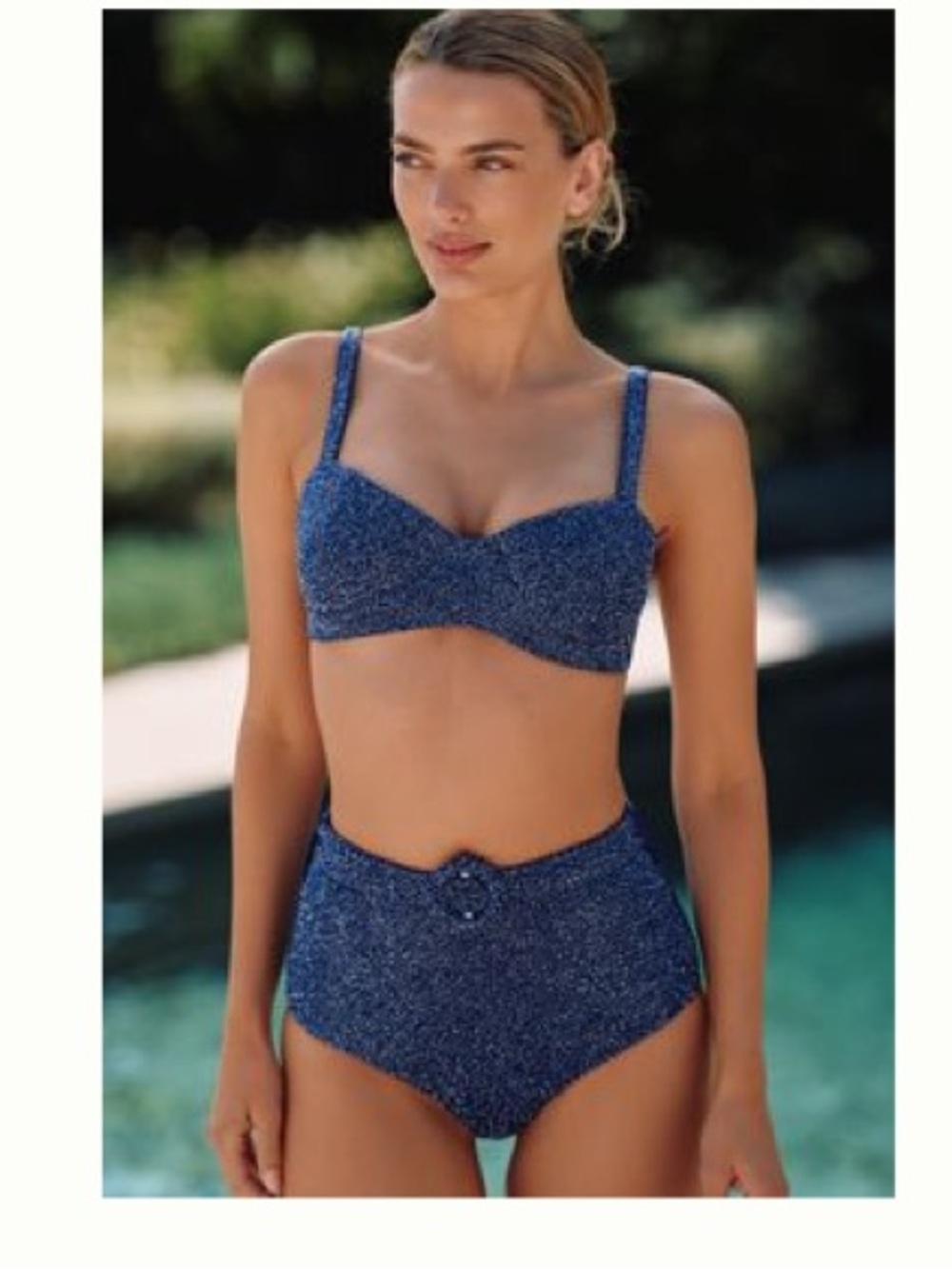 Oceanus persephone Glitter Two-Piece Bikini Set in Deep Navy